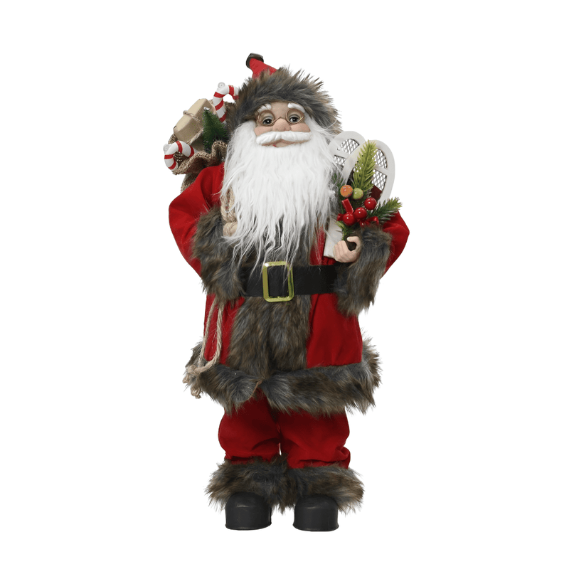 45cm Standing Red Santa with Glasses - XMAS SOFT DECOS - Beattys of Loughrea