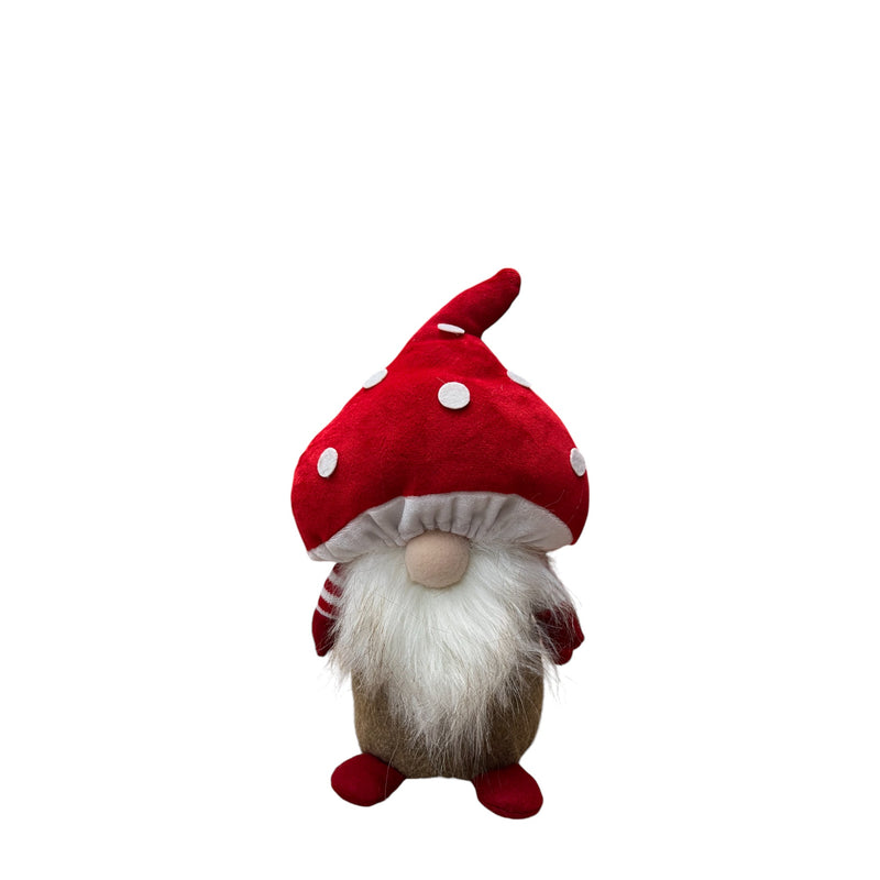 Plush Mushroom Gnome 26cm Assorted - One Supplied* - XMAS SOFT DECOS - Beattys of Loughrea