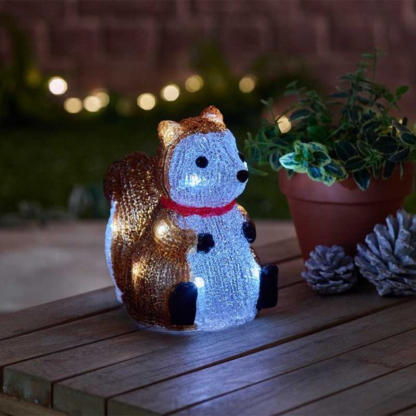 InLit Ice DecoSquirrel Battery Operated - XMAS ROOM DECORATION LARGE AND LIGHT UP - Beattys of Loughrea