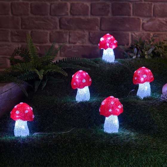 InLit Ice Shroomz - Set of 5 Battery Operated - XMAS ROOM DECORATION LARGE AND LIGHT UP - Beattys of Loughrea