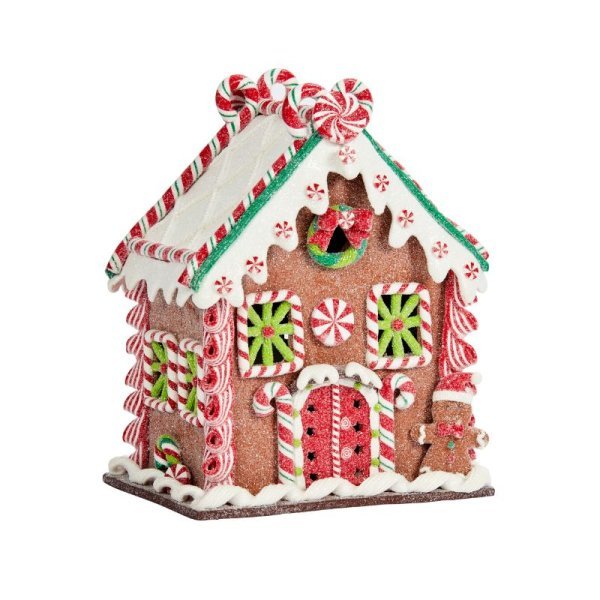 Gingerbread Candy Chalet 25 x 20 cm - XMAS CERAMIC WOOD RESIN GLASS ORNAMENTS - Beattys of Loughrea