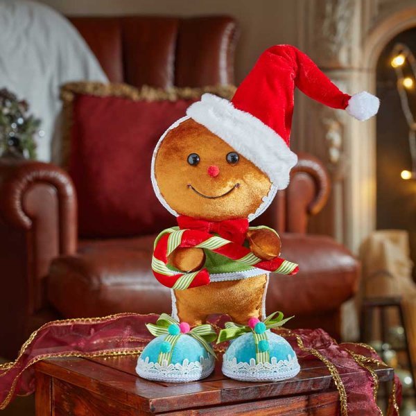 35cm Standing Gingerbread Candy Boy - XMAS SOFT DECOS - Beattys of Loughrea