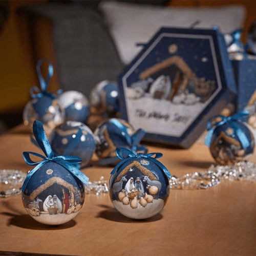 Vintage Nativity Baubles Set of 7 - XMAS BAUBLES - Beattys of Loughrea