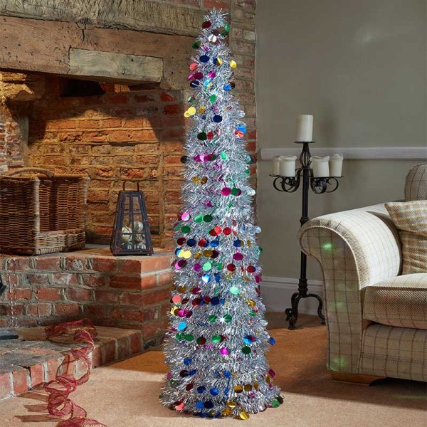 Pop - Up Gatsby Tree 1.5m - Silver - XMAS TREE PRELIT & POPUP - Beattys of Loughrea