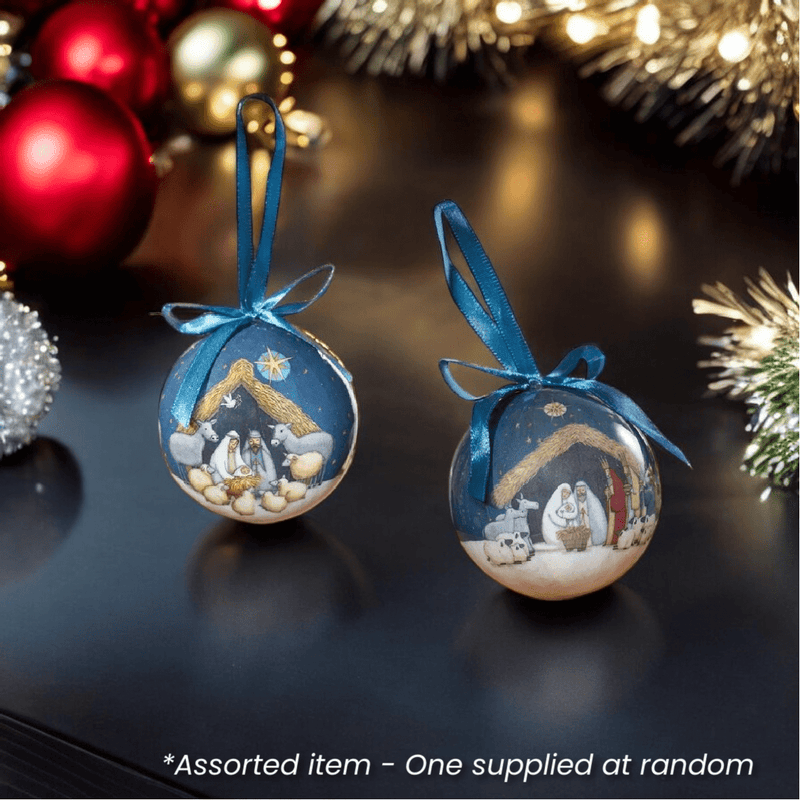 Vintage Nativity Bauble - One Supplied* - XMAS BAUBLES - Beattys of Loughrea