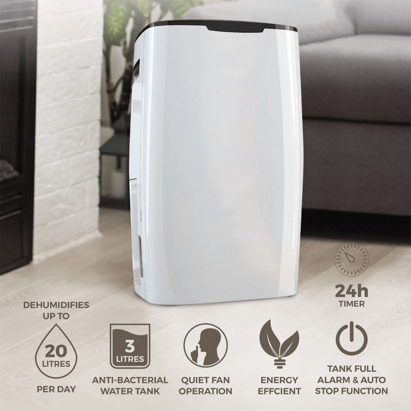 De Vielle Premium Portable Dehumidifier 20 Litre - DE HUMIDIFIER - Beattys of Loughrea