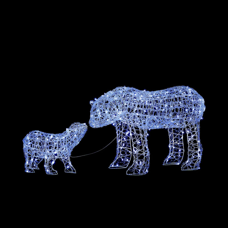 90cm Polar Bear and 50cm Cub with Multi-function LEDs