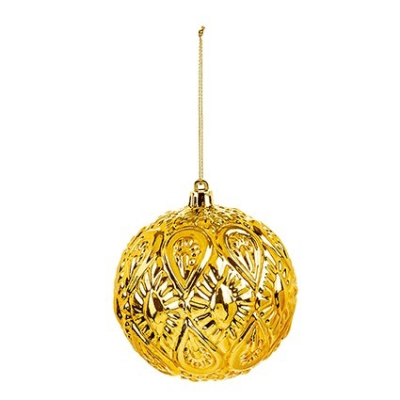 Premier 10cm Warm Gold Branch Bauble - XMAS BAUBLES - Beattys of Loughrea