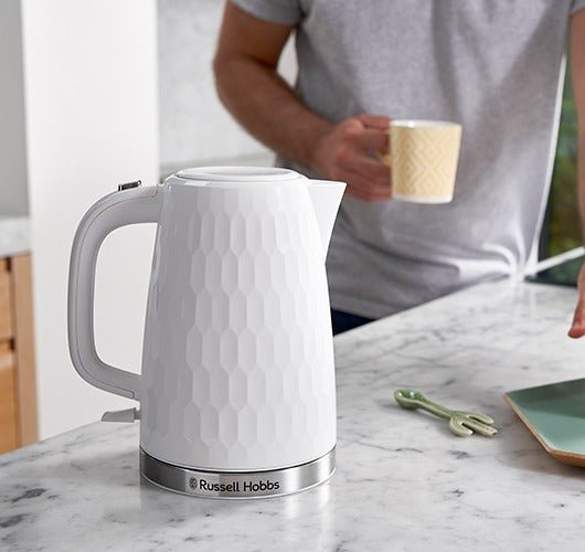 Russell Hobbs Honeycomb Kettle 1.7L White 26050 - KETTLES - Beattys of Loughrea