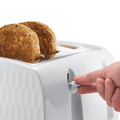 Russell Hobbs Honeycomb 4 Slice White Toaster 26070 - TOASTERS - Beattys of Loughrea