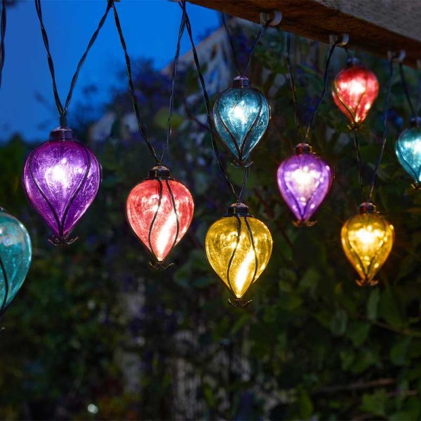 Solar Balloon Rainbow String Lights - Set of 10 - GARDEN ORNAMENTS INCL SOLAR - Beattys of Loughrea