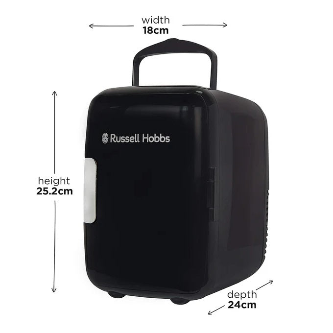 Russell Hobbs 4L Portable Mini Cooler & Warmer Black RH4CLR1001B - FRIDGE PORTABLE/ CAMPING - Beattys of Loughrea