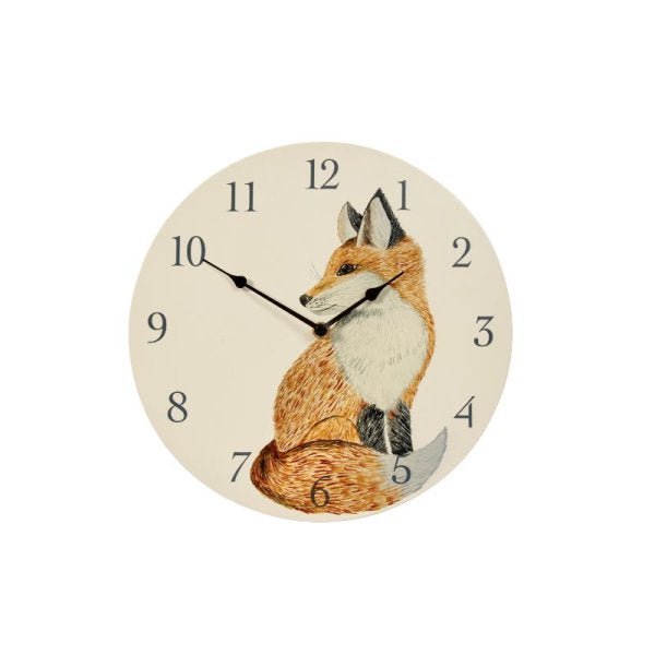 Indoor or Outdoor 12" Fox Wall Clock - GARDEN ORNAMENTS INCL SOLAR - Beattys of Loughrea