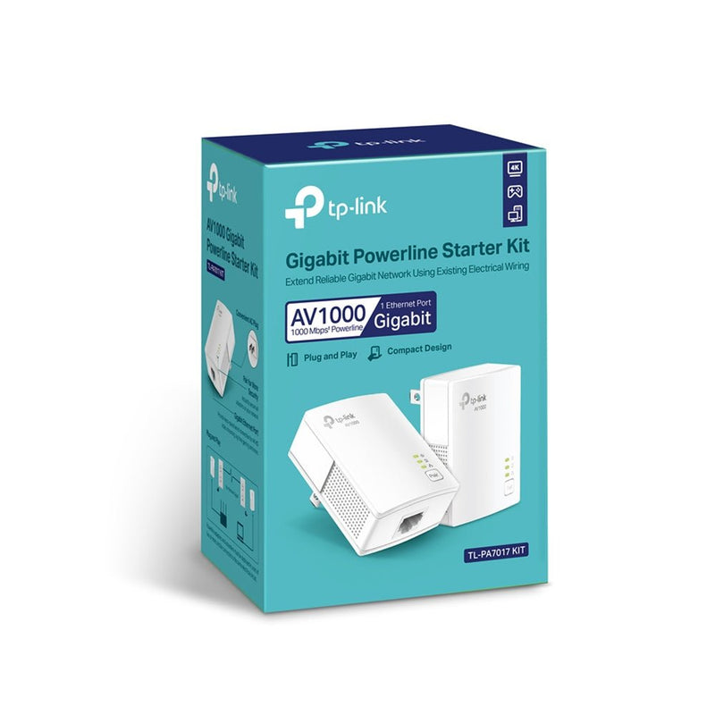 TP - Link AV1000 Gigabit Powerline Starter Kit PA7017KIT - USB PC ACCESSORIES - Beattys of Loughrea