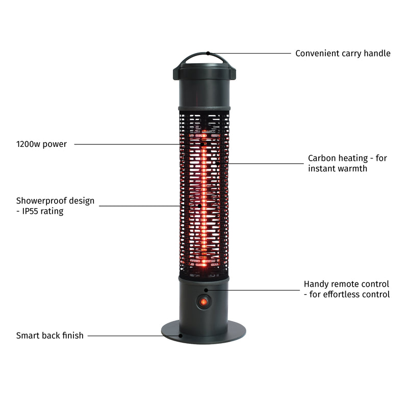 La Hacienda Tauri Portable Tower Heater - HALOGEN/ PARAGLOW HEATER - Beattys of Loughrea