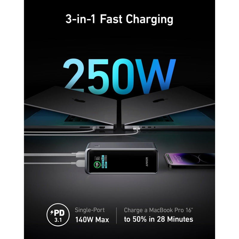 Anker Prime Power Bank 27650mAh 250W | A1340011 - USB PC ACCESSORIES - Beattys of Loughrea