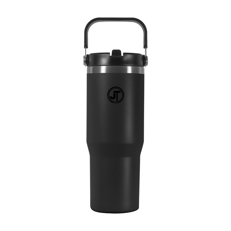 30oz Double Wall Vacuum Mug With Carry Handle Black - FLASKS - Beattys of Loughrea