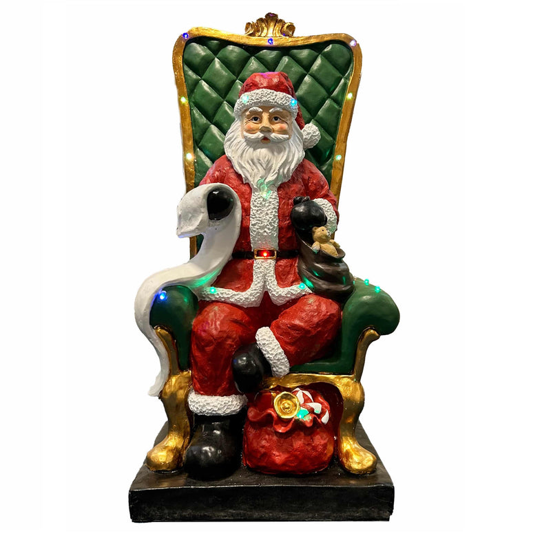 Sitting Santa with LED Lights 110cm