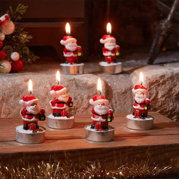 Santa Tealight Candles - Set of 6 - CANDLES - Beattys of Loughrea