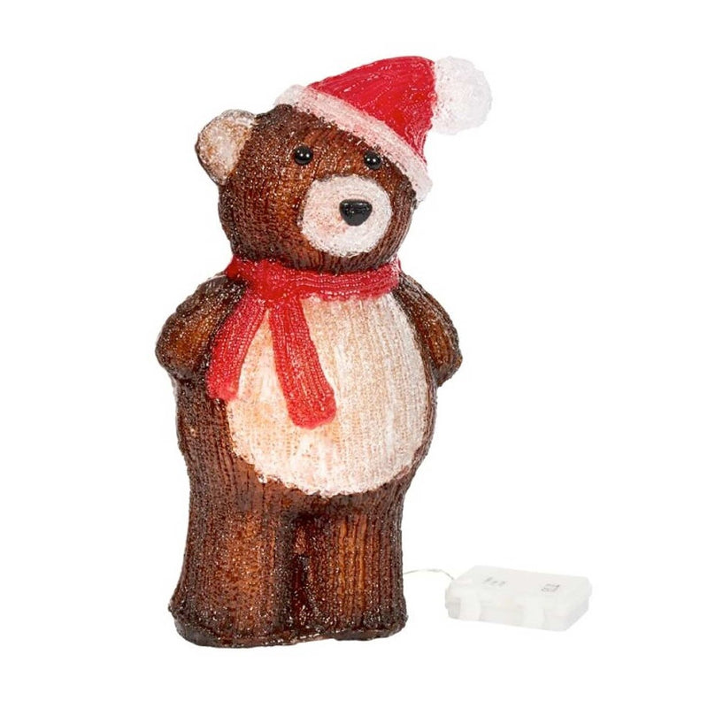 34cm Inlit Ice Teddy Battery Operated - XMAS ROOM DECORATION LARGE AND LIGHT UP - Beattys of Loughrea