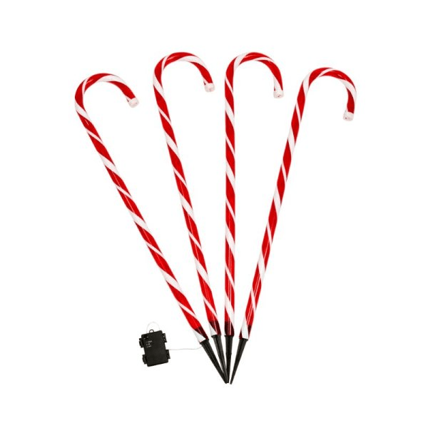 CandyCane Stake Lights Battery Operated - XL - Set of 4 - XMAS LIGHTED OUTDOOR DECOS - Beattys of Loughrea