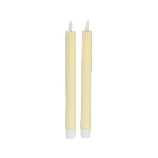 Battery Operated Faux Flame Table Candles, 2pk - Cream - XMAS CANDLES - Beattys of Loughrea