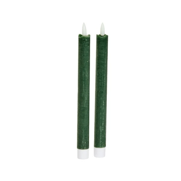 Battery Operated Faux Flame Table Candles, 2pk - Green - XMAS CANDLES - Beattys of Loughrea