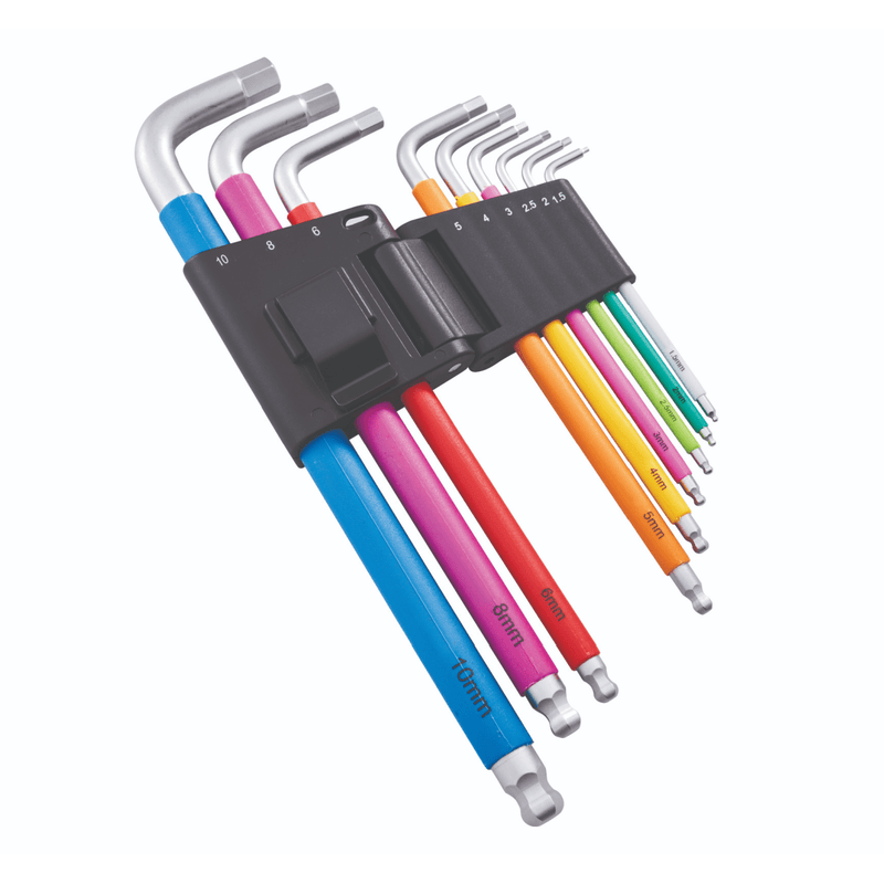 Faithfull 9 Piece Colour Coded Hex Key Set - ALLEN KEYS - Beattys of Loughrea