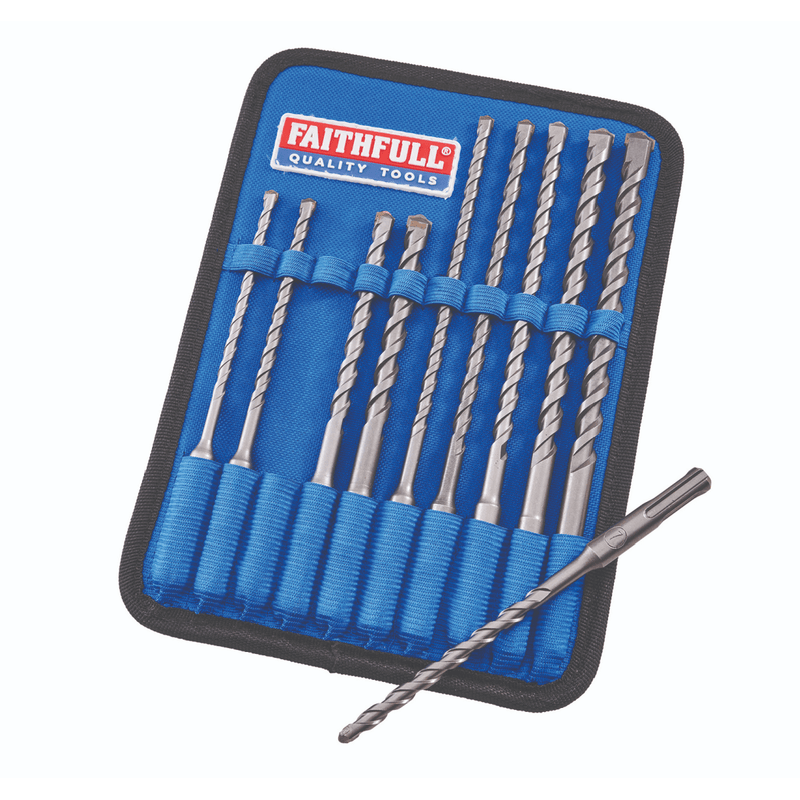 Faithfull 10 Piece SDS Drill Bit Set - MASONARY DRILL BITS - Beattys of Loughrea