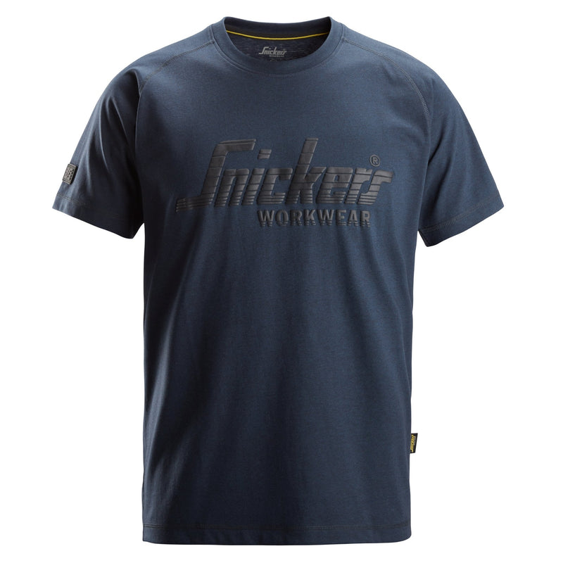 Snickers 2590 Logo T - Shirt - Dark Navy Melange Medium - ADULT CLOTHING (NOT WORKWEAR) - Beattys of Loughrea