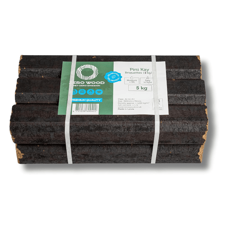 Zero Wood oak Heat Log Briquettes - 5kg - BRIQUETTES - Beattys of Loughrea