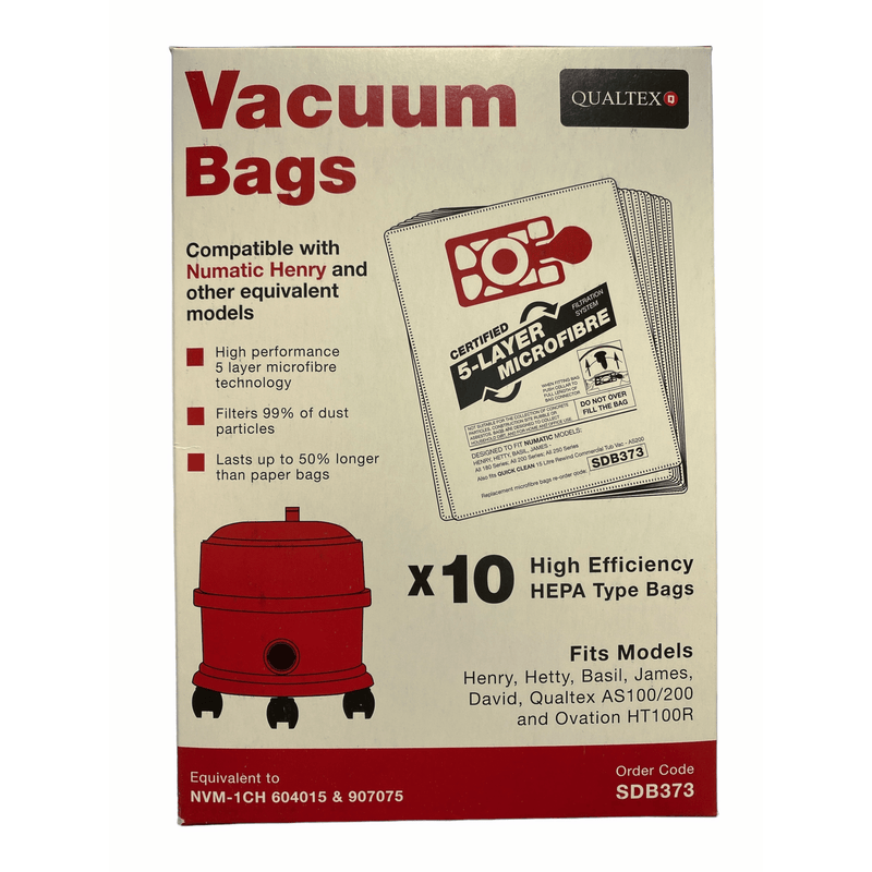 Henry Hetty Numatic Microfibre Hepa Vacuum Bags 10 Pack | SDB373 - VAC BAGS & SPARES - Beattys of Loughrea