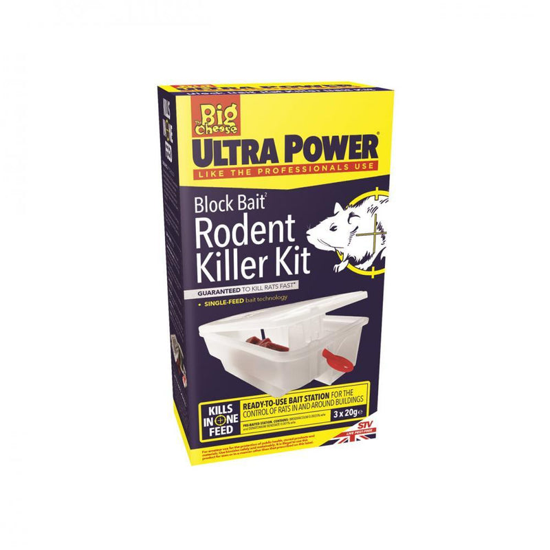 The Big Cheese Ultra Power Block Bait Mouse Killer Kit - VERMIN BAIT/TRAP/FLY SPRAY - Beattys of Loughrea