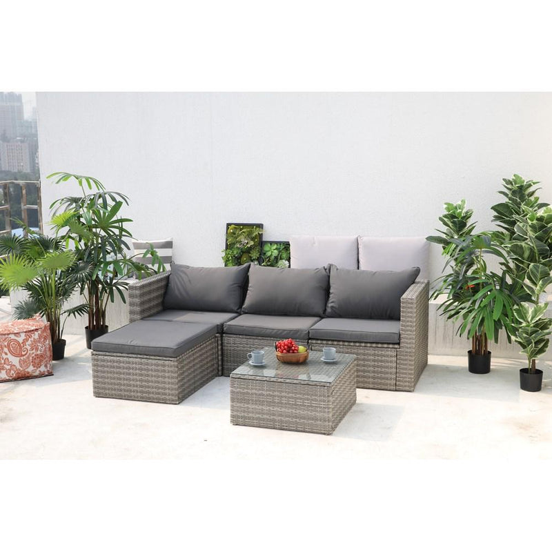 Serenity Lounge All in One Box Set - WOOD / RATTAN GDN FURN SET 4+ SEATS - Beattys of Loughrea