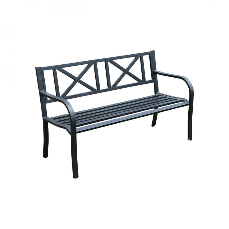 Culcita Soft Cross Steel Park Bench - SINGLE GARDEN BENCH/ CHAIR - Beattys of Loughrea