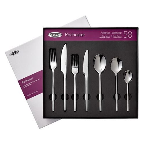 Stellar Rochester Polished 58 Piece Cutlery Set - CUTLERY/KNIFE SET/BLOCK - Beattys of Loughrea