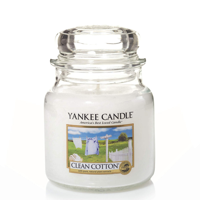 Clean Cotton Medium Yankee Candle 411g - CANDLES - Beattys of Loughrea