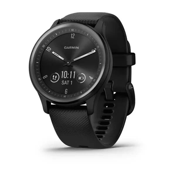 Garmin Vivomove Sport Fitness Tracker - Black Case and Silicone Band