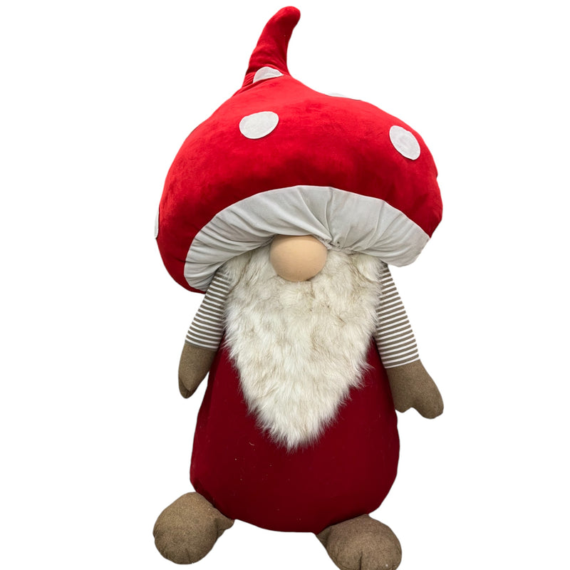 Plush Mushroom Gnome 106cm - XMAS SOFT DECOS - Beattys of Loughrea