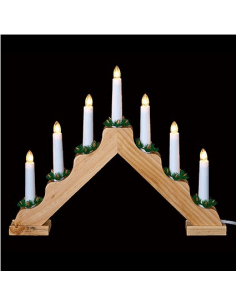 Premier Festive 7 Light 39cm Candlebridge with Floristry Pine - XMAS CANDLE ARCHES LOGS - Beattys of Loughrea