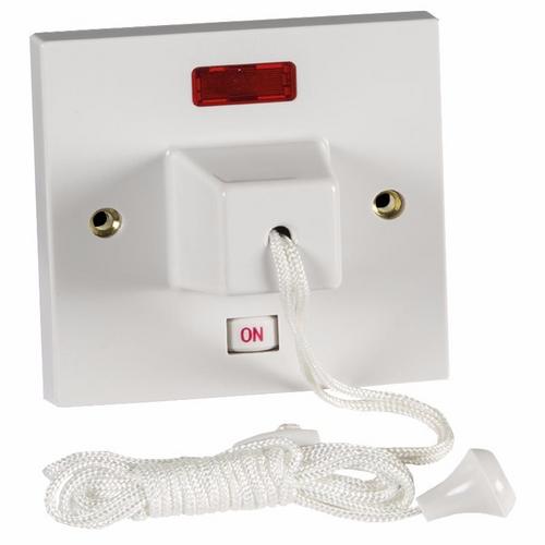 45Amp Pull Cord Switch with Neon - SWITCHES - Beattys of Loughrea