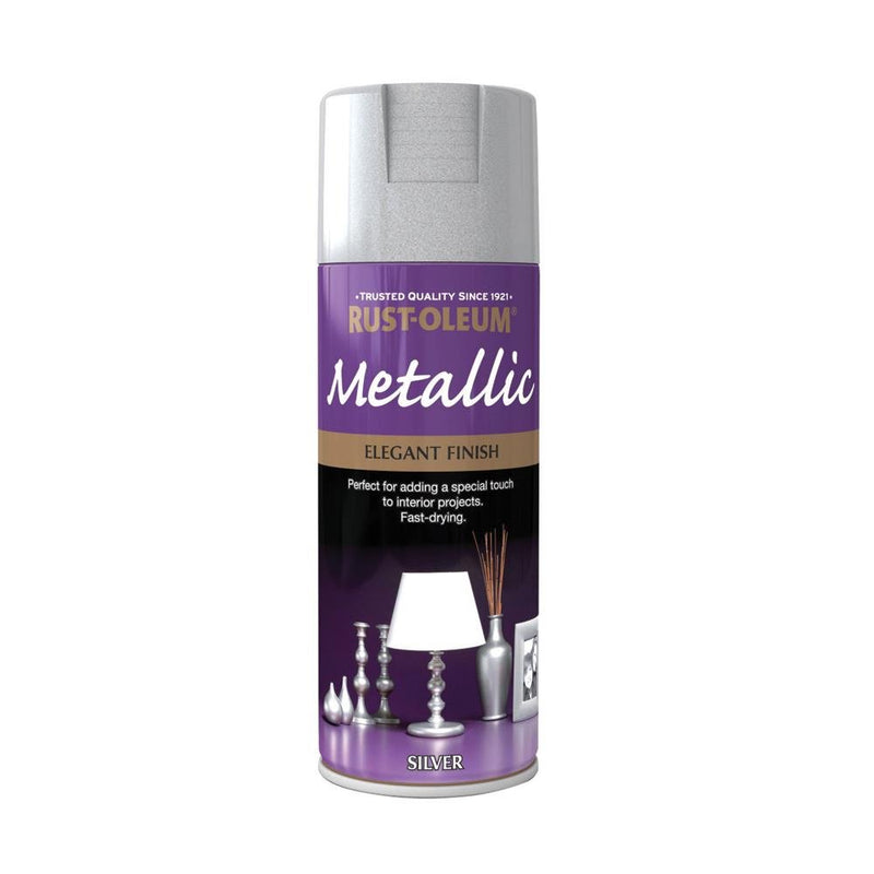 Rustoleum Elegant Metallic Silver Spray Paint 400ml. - METAL PAINTS - Beattys of Loughrea