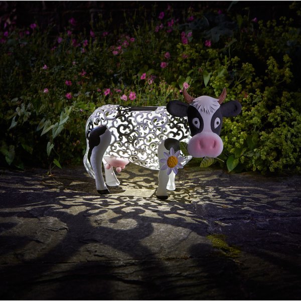 Solar Silhouette Daisy Cow - SOLAR / GARDEN ORNAMENTS - Beattys of Loughrea