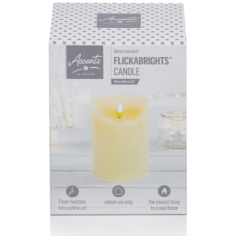 Flickabright Candle Cream - 13cm x 9cm - BATTERY LED CANDLES - Beattys of Loughrea