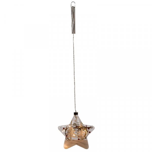 18cm CrystaLlight Alpine Star 10 LEDs - XMAS CERAMIC WOOD RESIN GLASS ORNAMENTS - Beattys of Loughrea