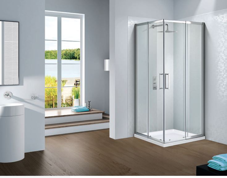 Flair Slimline Capella Corner Entry 1000mm - SHOWER DOORS - Beattys of Loughrea