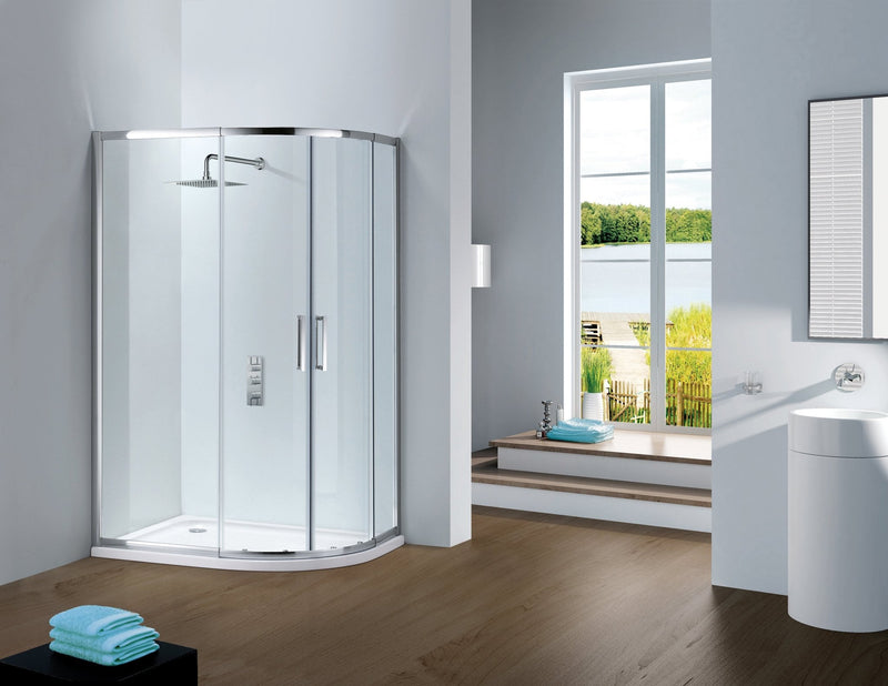 Flair Slimline CapellaOffset Curved Quadrant 800 x 1200mm - SHOWER DOORS - Beattys of Loughrea