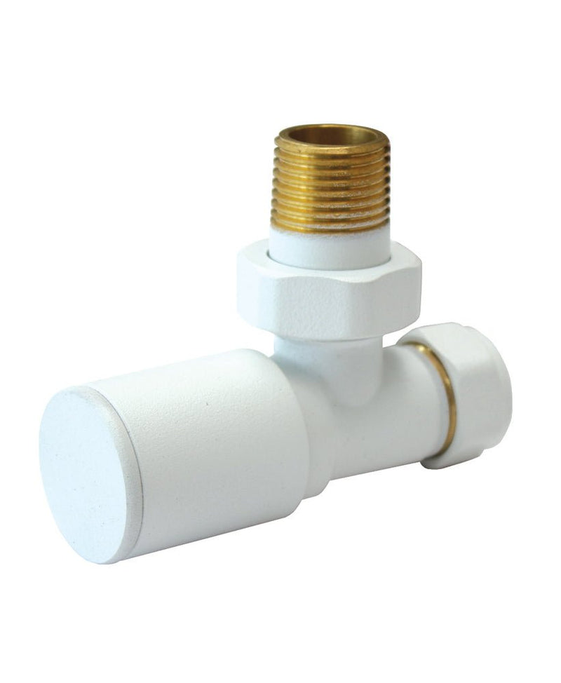 Aqualla Matt White Round Angle Valve (Pair) - RAD VALVES/VENTS/KEYS - Beattys of Loughrea