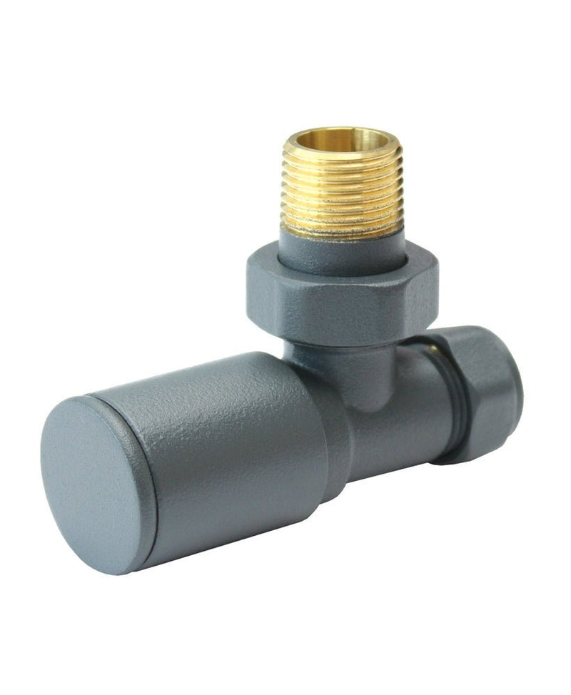 Aqualla Anthracite Round Angle Valve (Pair) - RAD VALVES/VENTS/KEYS - Beattys of Loughrea