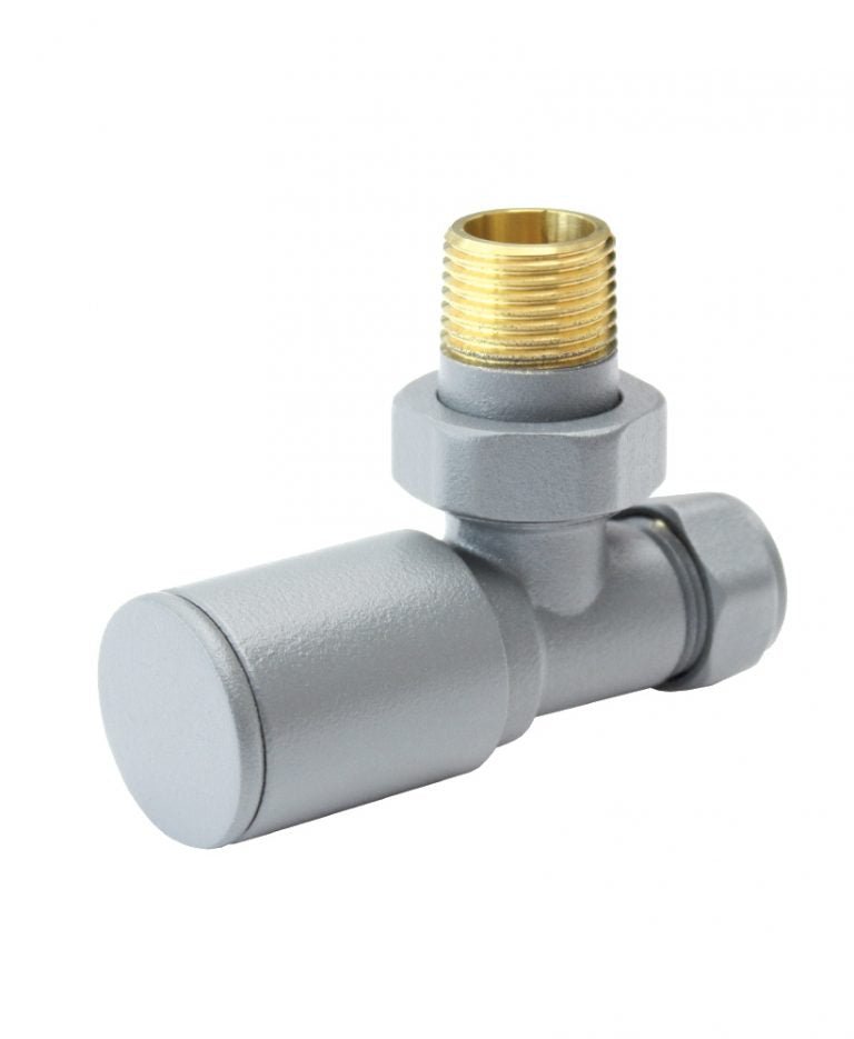 Aqualla Light Grey Round Angle Valve (Pair) - RAD VALVES/VENTS/KEYS - Beattys of Loughrea